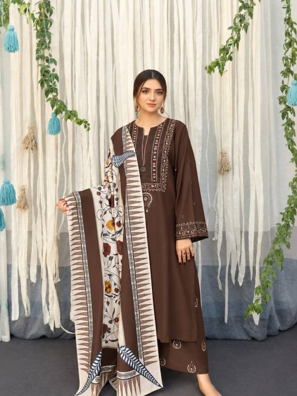 Asking Dhanak Embroidery 3pc dress